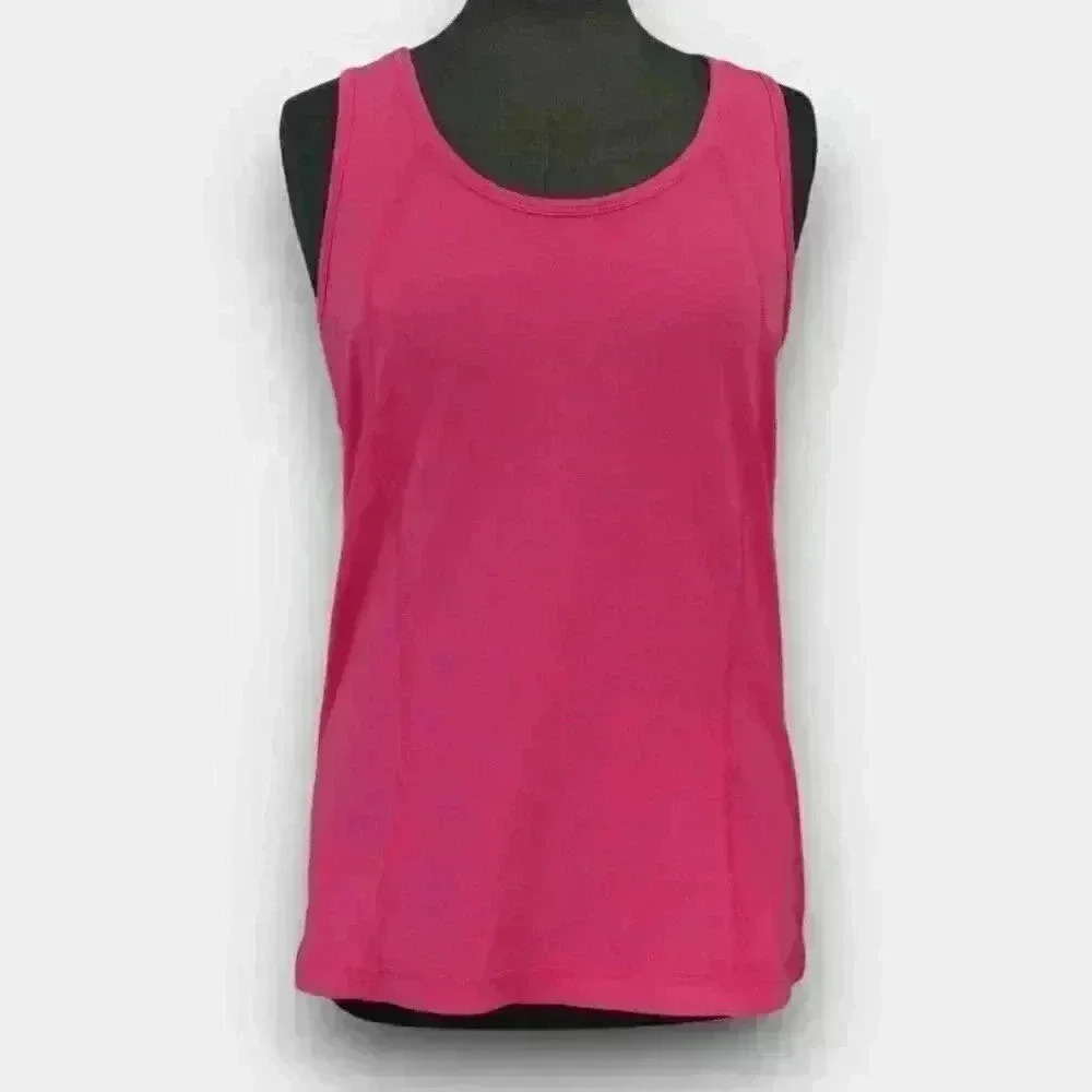 Athletic Works Women's Active Tank Top L Pink Scoop Neck Sleeveless